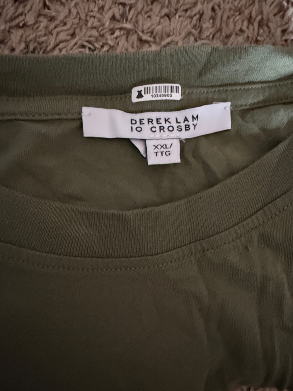 10 Crosby Derek Lam Olive Green Short Sleeve Tee XXL